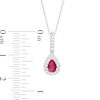 Thumbnail Image 2 of Pear-Shaped Ruby and 1/8 CT. T.W. Diamond Teardrop Pendant in 10K White Gold