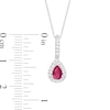 Thumbnail Image 3 of Pear-Shaped Ruby and 1/8 CT. T.W. Diamond Teardrop Pendant in 10K White Gold