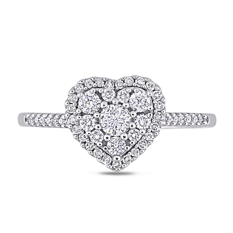 1/2 CT. T.W. Composite Diamond Heart-Shaped Engagement Ring in 10K White Gold