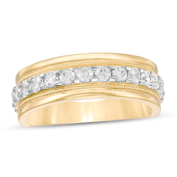 1 CT. T.w. Diamond Milgrain Wedding Band in 10K Gold