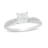 Thumbnail Image 0 of 1/2 CT. T.W. Princess-Cut Quad Diamond Twist Shank Engagement Ring in 14K White Gold