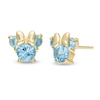Thumbnail Image 1 of Child's Disney Twinkle Minnie Mouse 4.0mm Swiss Blue Topaz Stud Earrings in 14K Gold