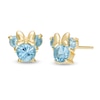 Thumbnail Image 0 of Child's Disney Twinkle Minnie Mouse 4.0mm Swiss Blue Topaz Stud Earrings in 14K Gold