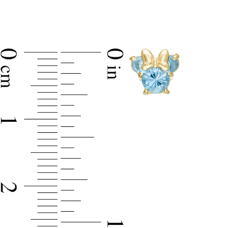 Main Image 2 of Child's Disney Twinkle Minnie Mouse 4.0mm Swiss Blue Topaz Stud Earrings in 14K Gold