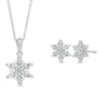 Thumbnail Image 1 of Child's Disney Twinkle 1/20 CT. T.W. Diamond Snowflake Pendant and Stud Earrings Set in Sterling Silver