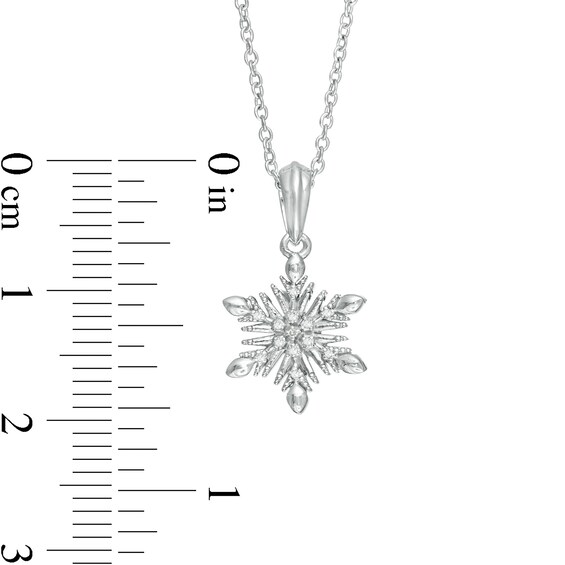 Child's Disney Twinkle 1/20 CT. T.w. Diamond Snowflake Pendant and Stud Earrings Set in Sterling Silver