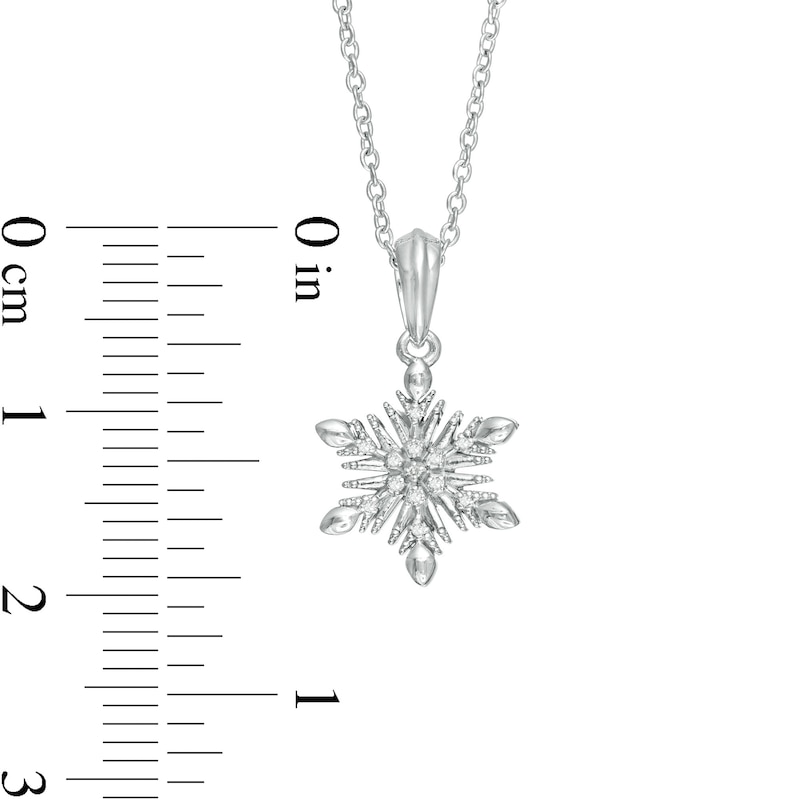 Main Image 3 of Child's Disney Twinkle 1/20 CT. T.W. Diamond Snowflake Pendant and Stud Earrings Set in Sterling Silver