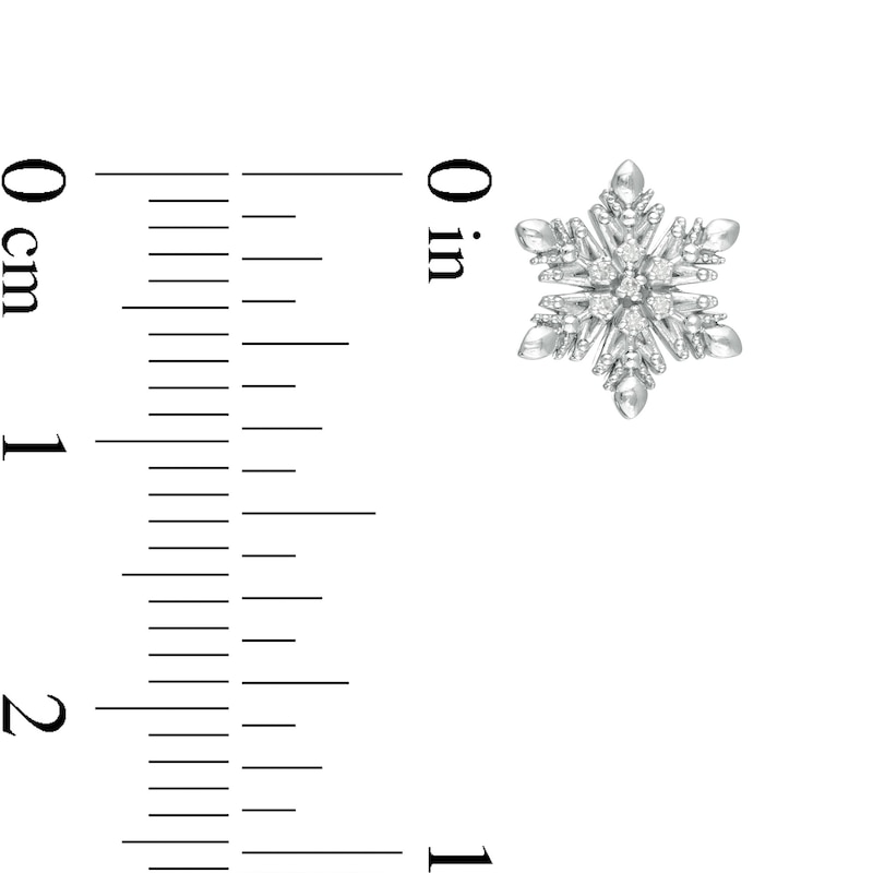 Main Image 4 of Child's Disney Twinkle 1/20 CT. T.W. Diamond Snowflake Pendant and Stud Earrings Set in Sterling Silver