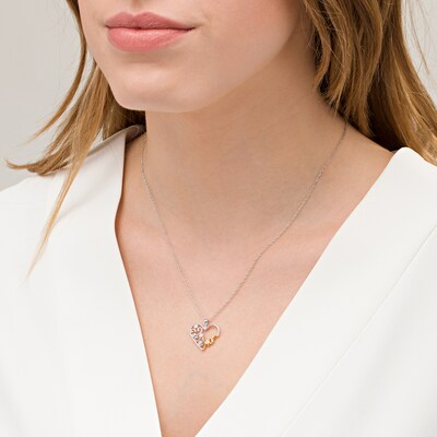 NeW 18K Rose Gold Filled Filigree Heart Pendant Necklace With Crystal NeW 18K Rose Gold Filled Filigree Heart Pendant Necklace With Crystal