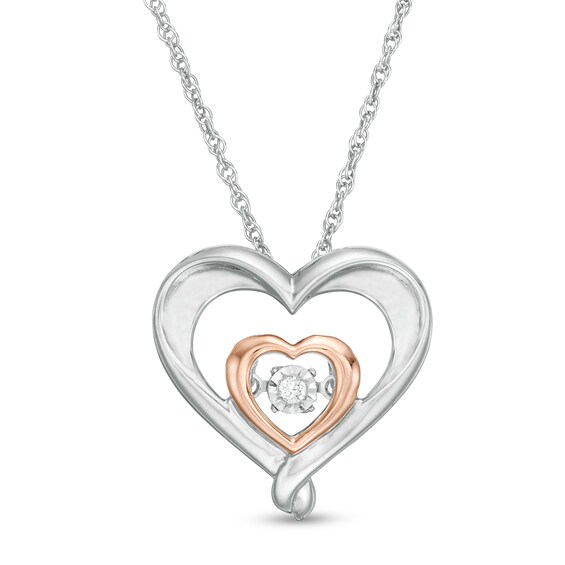 Unstoppable Love™ Diamond Accent Double Heart Pendant in Sterling Silver and 10K Rose Gold Unstoppable Love™ Diamond Accent Double Heart Pendant in Sterling Silver and 10K Rose Gold