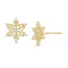 Thumbnail Image 1 of Child's Disney Twinkle Aquamarine Snowflake Stud Earrings in 14K Gold