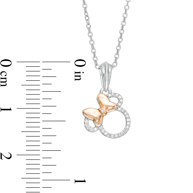 Main Image 3 of Child's Disney Twinkle Minnie Mouse 1/10 CT. T.W. Diamond Pendant and Stud Earrings Set in Two-Tone Sterling Silver