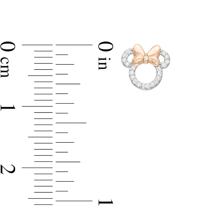 Main Image 4 of Child's Disney Twinkle Minnie Mouse 1/10 CT. T.W. Diamond Pendant and Stud Earrings Set in Two-Tone Sterling Silver