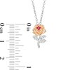 Thumbnail Image 3 of Child's Disney Twinkle Belle Ruby and 1/20 CT. T.W. Diamond Rose Pendant and Stud Earrings in Two-Tone Sterling Silver