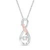 Unstoppable Love™ 1/20 CT. T.W. Diamond Infinity "MOM" Pendant in Sterling Silver and 10K Rose Gold