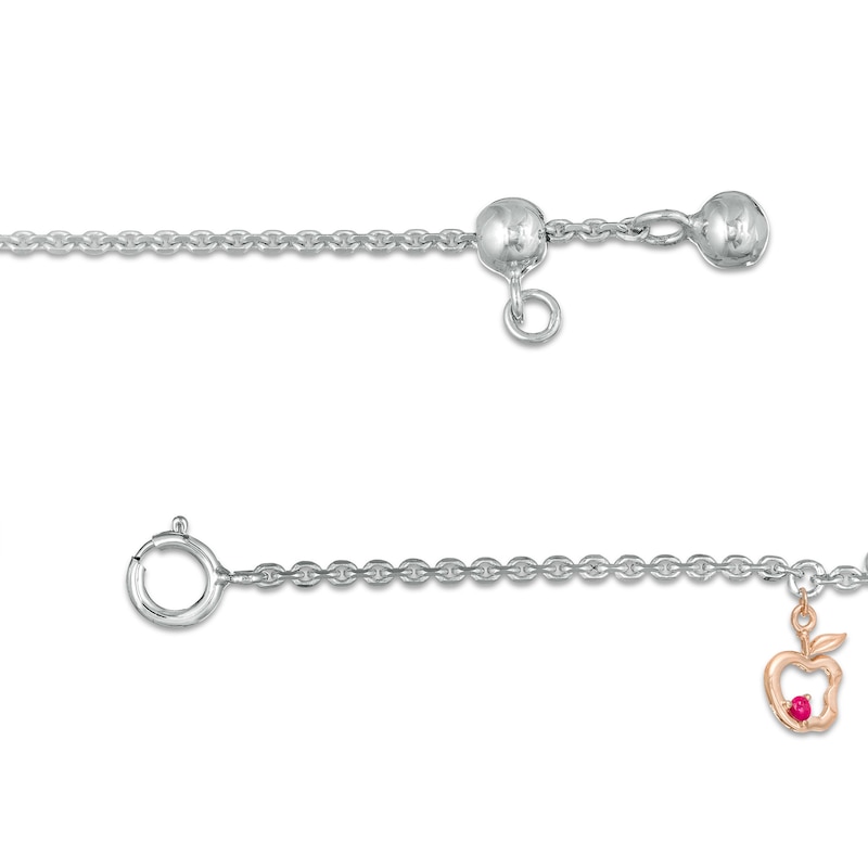 Main Image 2 of Child's Disney Twinkle Multi-Color Stone and Diamond Accent Five Charm Bracelet in Two-Tone Sterling Silver - 5.25"