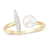 Thumbnail Image 0 of 6.0mm Freshwater Cultured Pearl and Diamond Accent Open Shank Ring in 10K Gold