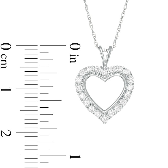 1/4 CT. T.w. Diamond Heart Outline Pendant in 10K White Gold