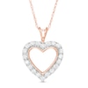 Thumbnail Image 1 of 1/4 CT. T.W. Diamond Heart Outline Pendant in 10K Rose Gold