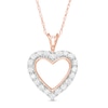 Thumbnail Image 0 of 1/4 CT. T.W. Diamond Heart Outline Pendant in 10K Rose Gold