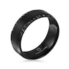 Thumbnail Image 2 of Men's 1/6 CT. T.W. Black Diamond Beveled Edge Band in Black IP Stainless Steel - Size 10