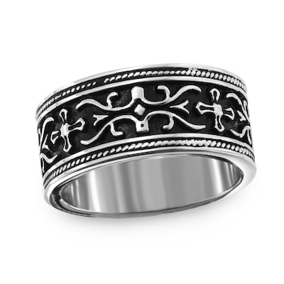 Roman Jewelry Stainless Steel Band with Feather Pattern 