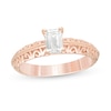 Thumbnail Image 0 of 3/4 CT. Certified Emerald-Cut Diamond Solitaire Filigree Engagement Ring in 14K Rose Gold (I/SI2)