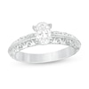 3/4 CT. Certified Oval Diamond Solitaire Filigree Engagement Ring in 14K White Gold (I/SI2)