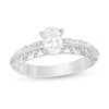 Thumbnail Image 1 of 3/4 CT. Certified Oval Diamond Solitaire Filigree Engagement Ring in 14K White Gold (I/SI2)