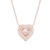 Thumbnail Image 1 of 7.0mm Heart-Shaped Lab-Created Morganite and White Sapphire Pendant in Sterling Silver with 18K Rose Gold Plate