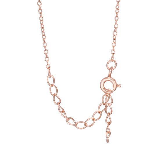 7.0mm Heart-Shaped Lab-Created Morganite and White Sapphire Pendant in Sterling Silver with 18K Rose Gold Plate