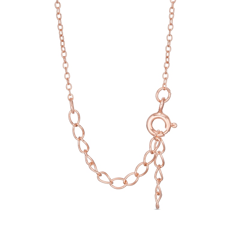 Main Image 3 of 7.0mm Heart-Shaped Lab-Created Morganite and White Sapphire Pendant in Sterling Silver with 18K Rose Gold Plate