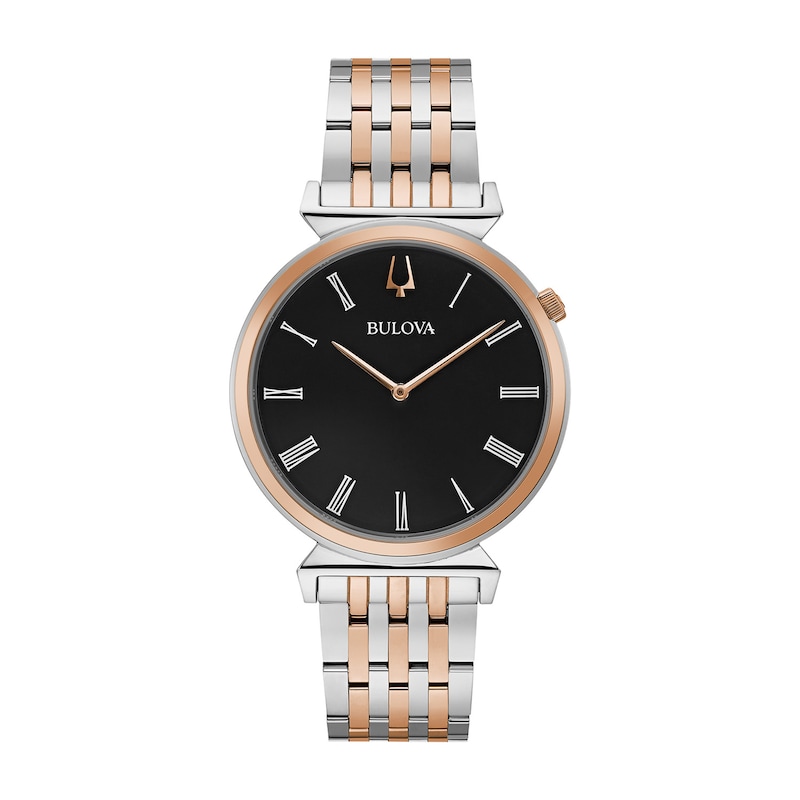 Main Image 1 of Men's Bulova Regatta Two-Tone Watch with Black Dial (Model: 98A234)