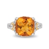 Thumbnail Image 4 of Enchanted Disney Belle Cushion-Cut Citrine and 3/8 CT. T.W. Diamond Split Shank Ring in 10K Two-Tone Gold