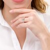Thumbnail Image 2 of 7.0mm Cushion-Cut Morganite and 1/5 CT. T.W. Diamond Bridal Set in 10K Two-Tone Gold