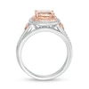 Thumbnail Image 3 of 7.0mm Cushion-Cut Morganite and 1/5 CT. T.W. Diamond Bridal Set in 10K Two-Tone Gold