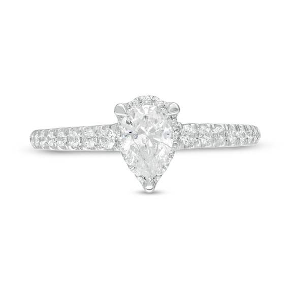 Love's Destiny by Zales 1 CT. T.w. Certified Pear-Shaped Diamond Engagement Ring in 14K White Gold (I/Si2)