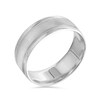 Men's 7.0mm Comfort-Fit Brushed Wedding Band in 14K White Gold - Size 10