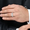 Thumbnail Image 2 of 6.0mm Comfort-Fit Diamond-Cut Criss-Cross Wedding Band in 14K White Gold - Size 10