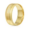 Men's 8.0mm Comfort-Fit Multi-Row Groove Wedding Band in 14K Gold - Size 10