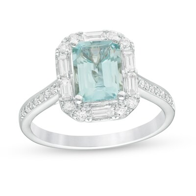 Details about Women's Solitaire Ring 4 ct Emerald Cut Aquamarine 14k White Gold Over Silver Details about Women's Solitaire Ring 4 ct Emerald Cut Aquamarine 14k White Gold Over Silver
