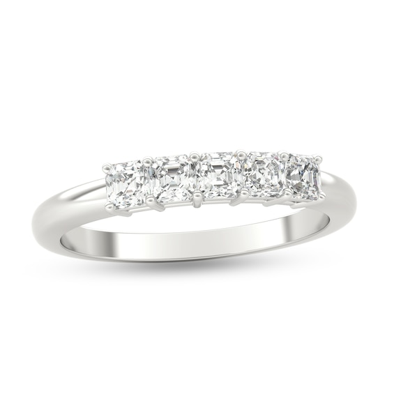 1/2 CT. T.w. Asscher-Cut Diamond Five Stone Anniversary Band in Platinum (I/Vs2)