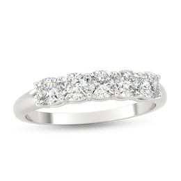 1 CT. T.W. Cushion-Cut Diamond Five Stone Anniversary Band in Platinum (G/VS2)