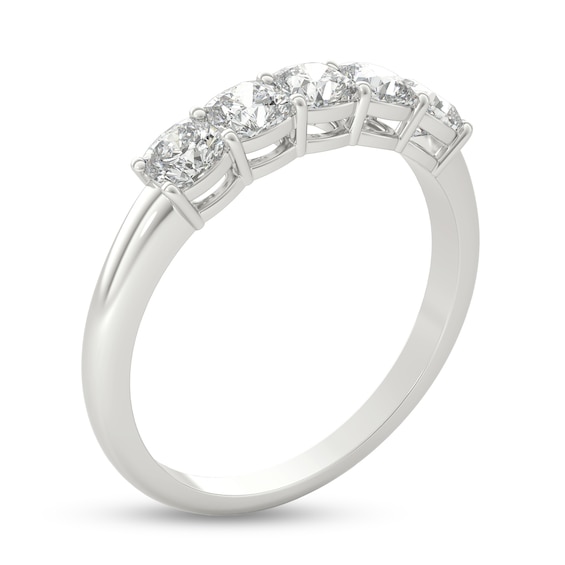 1 CT. T.w. Cushion-Cut Diamond Five Stone Anniversary Band in Platinum (G/Vs2)
