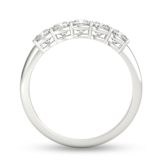 1 CT. T.w. Cushion-Cut Diamond Five Stone Anniversary Band in Platinum (G/Vs2)