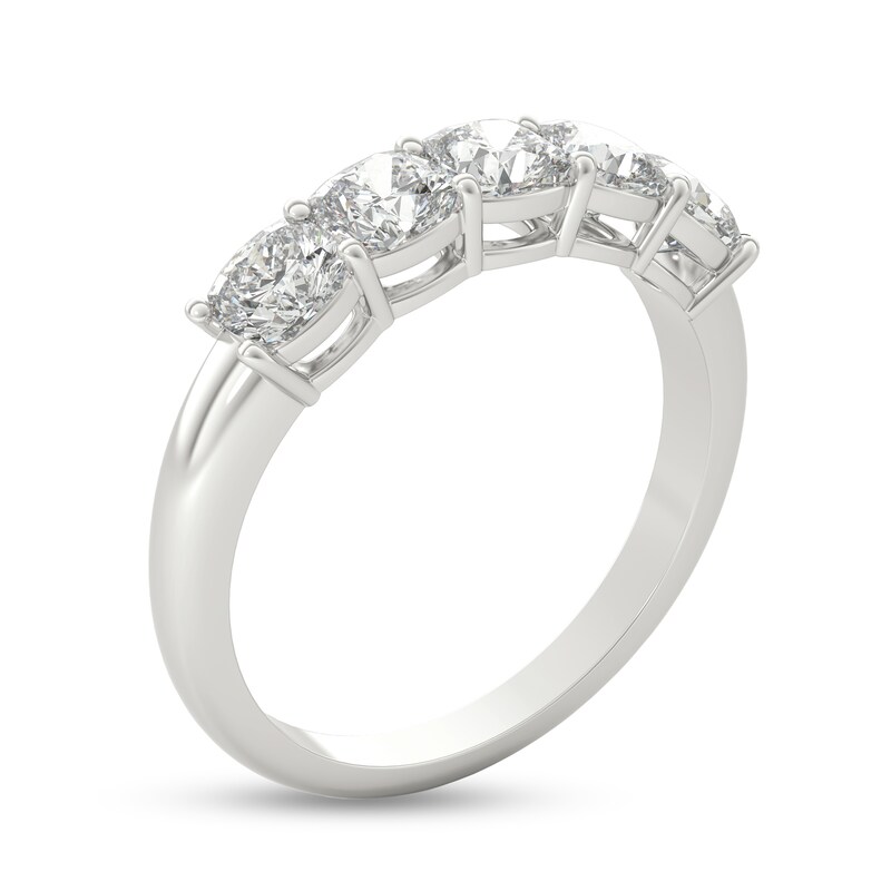 Main Image 2 of 1-1/2 CT. T.W. Cushion-Cut Diamond Five Stone Anniversary Band in Platinum (G/VS2)