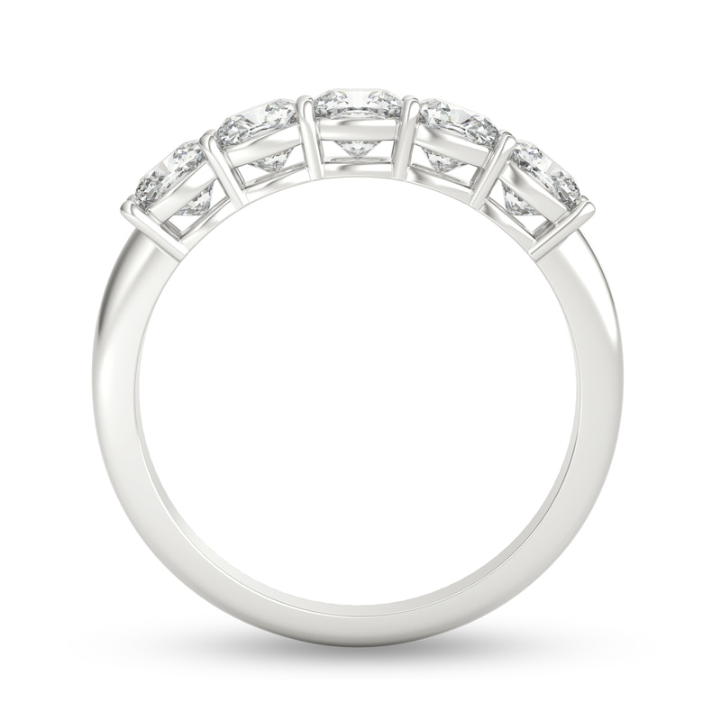 Main Image 3 of 1-1/2 CT. T.W. Cushion-Cut Diamond Five Stone Anniversary Band in Platinum (G/VS2)