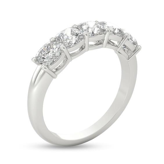 2 CT. T.w. Cushion-Cut Diamond Five Stone Anniversary Band in Platinum (G/Vs2)