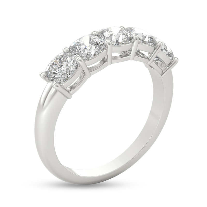 Main Image 2 of 2 CT. T.W. Cushion-Cut Diamond Five Stone Anniversary Band in Platinum (G/VS2)