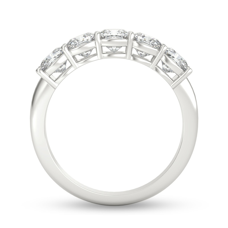 Main Image 3 of 2 CT. T.W. Cushion-Cut Diamond Five Stone Anniversary Band in Platinum (G/VS2)